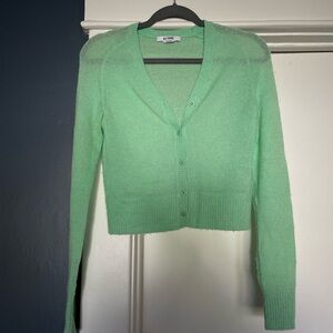 Redone green crop sweater sz S